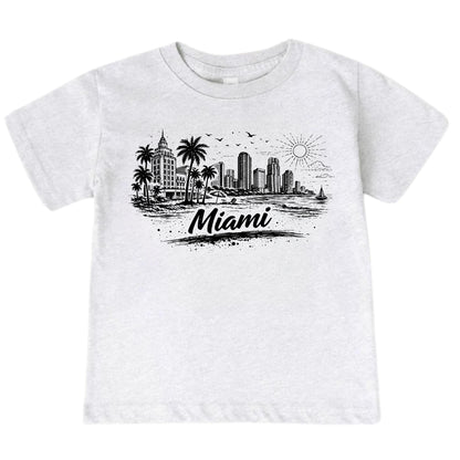 Miami Kids Skyline T-Shirt - City Souvenir Toddler Tee