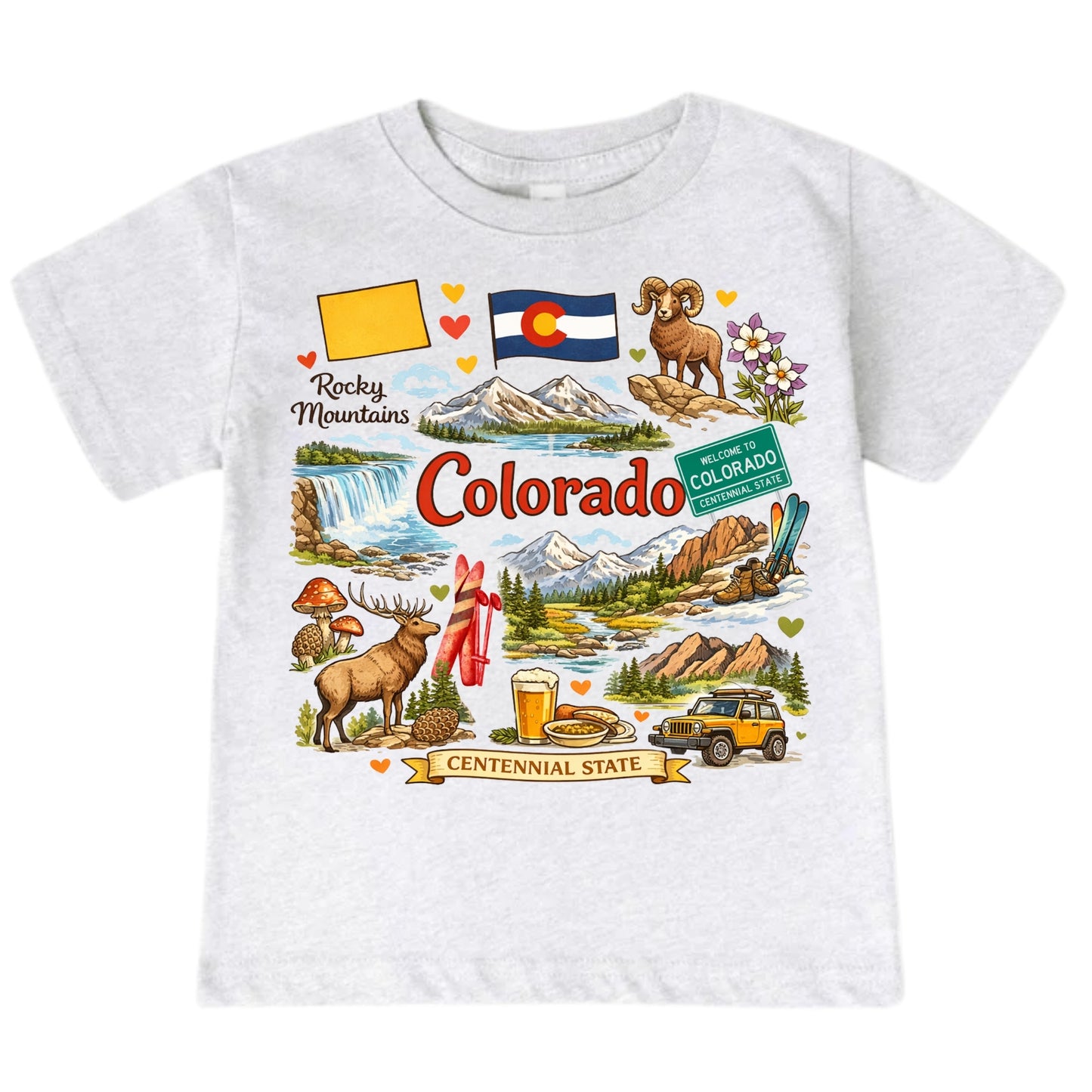 Colorado State Symbols Kids T-Shirt