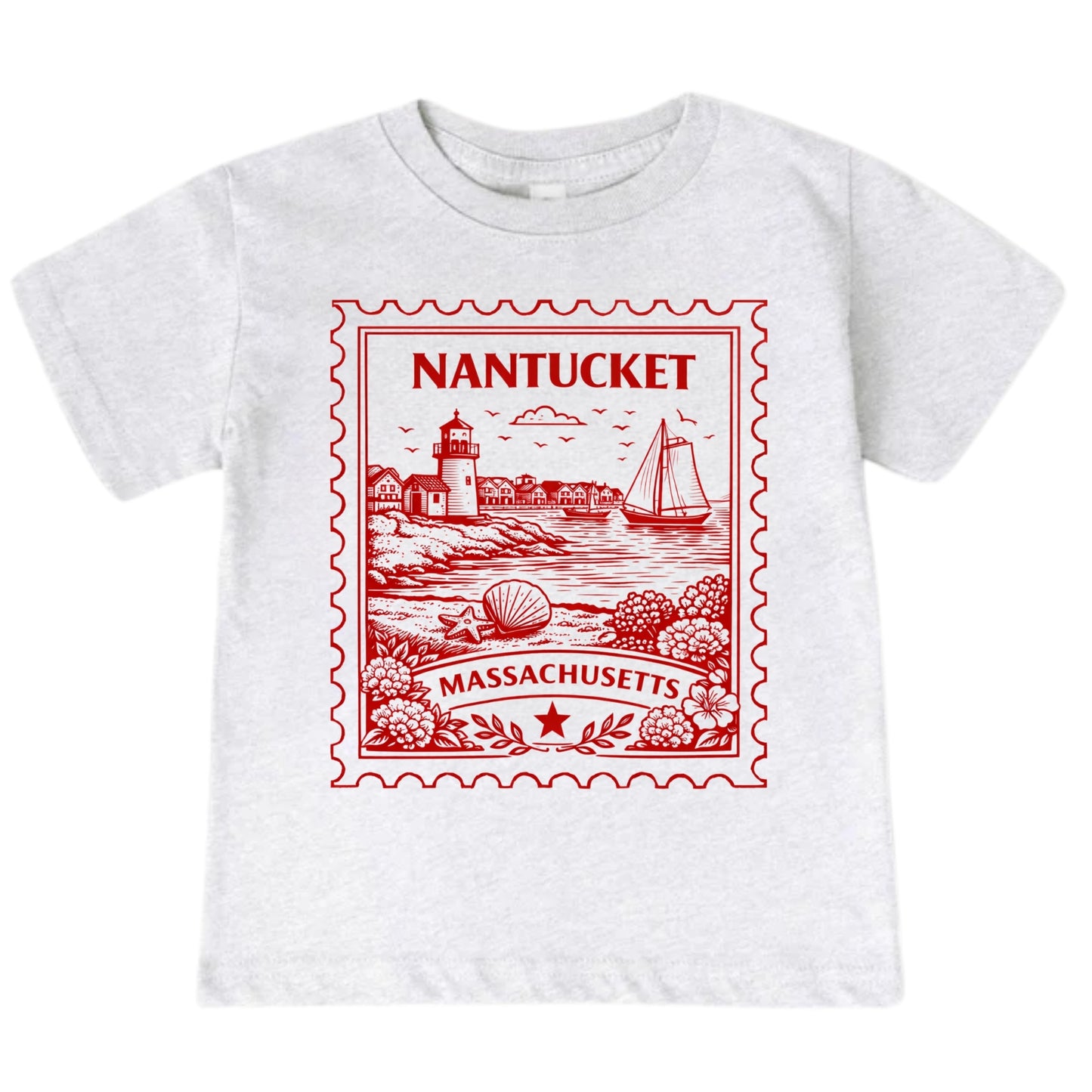 Nantucket Massachusetts Kids Vintage Postage Stamp T-Shirt
