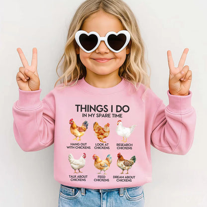 Things I Do In My Spare Time - Chicken Kids T-Shirt