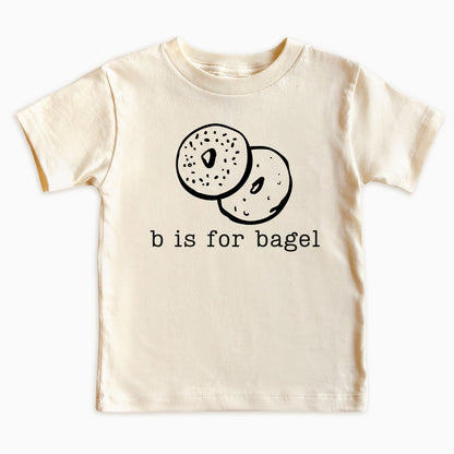 B Is for Bagel Kids Shirt | Minimal Food Tee for Babies & Toddlers