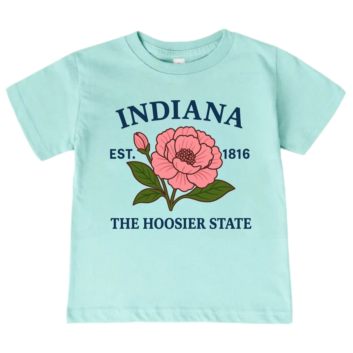 Indiana Peony Flower Kids T-Shirt