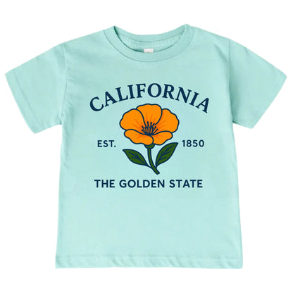 California Golden Poppy Flower Kids T-Shirt