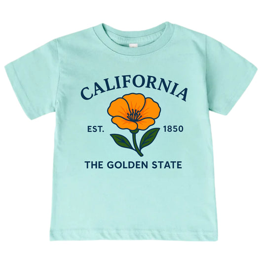 California Golden Poppy Flower Kids T-Shirt