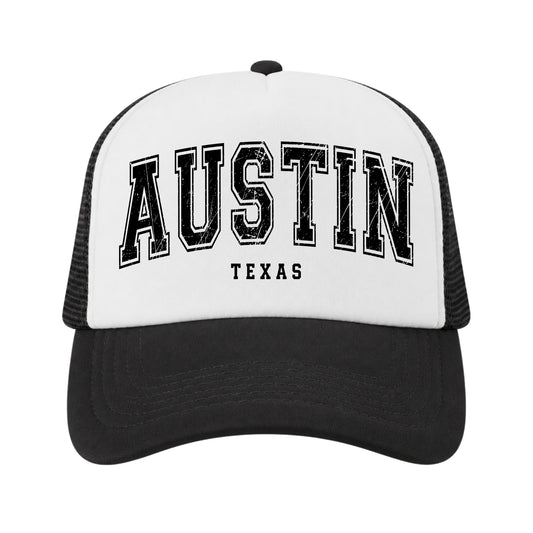 Austin Trucker Hat for Kids & Adults, Texas Vacation, Souvenir Gifts