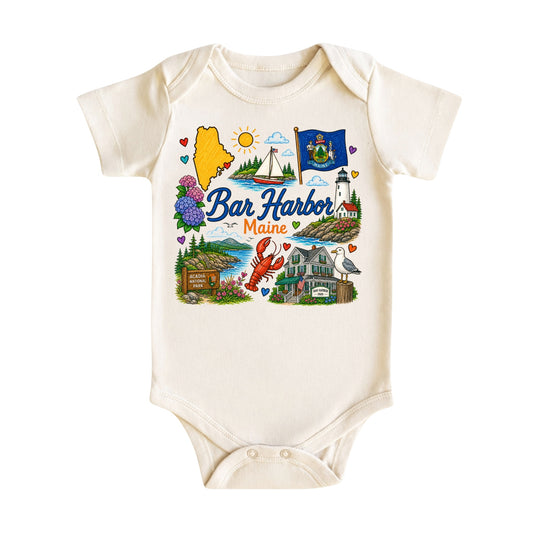 Bar Harbor Maine Baby Bodysuit for Boys Girls