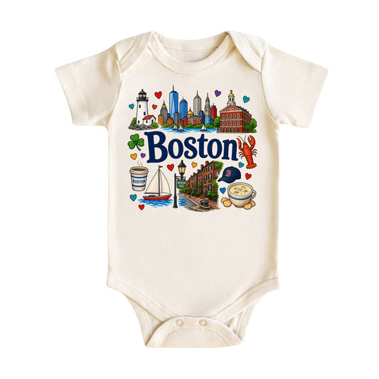 Boston Baby Bodysuit for Boys Girls