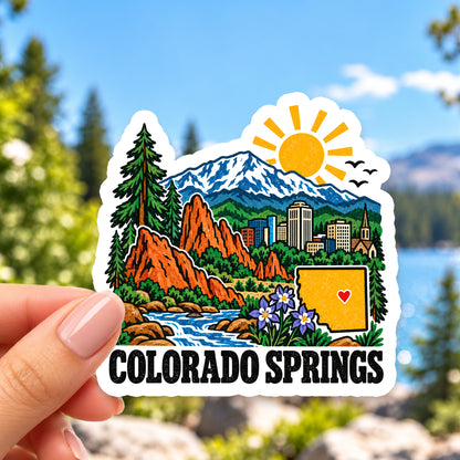 Colorado Springs Retro Sticker