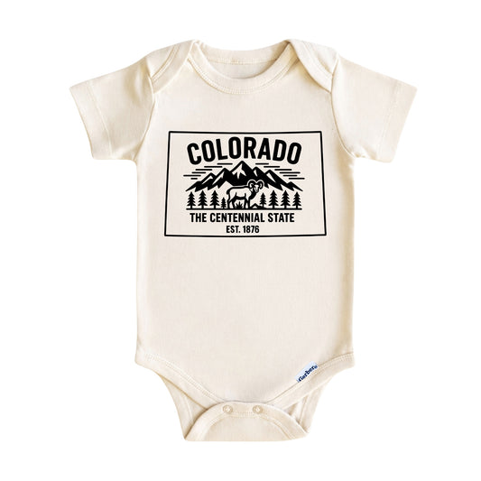 Colorado Baby Onesie ®, The Centennial State Baby Bodysuit for Boys Girls