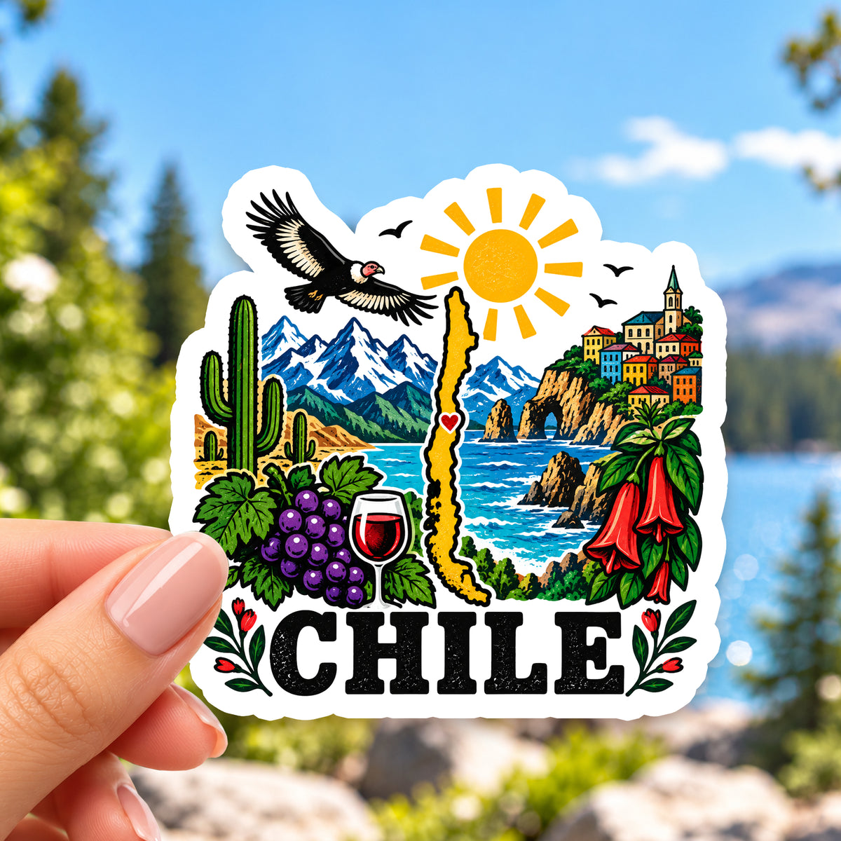Chile Retro Sticker