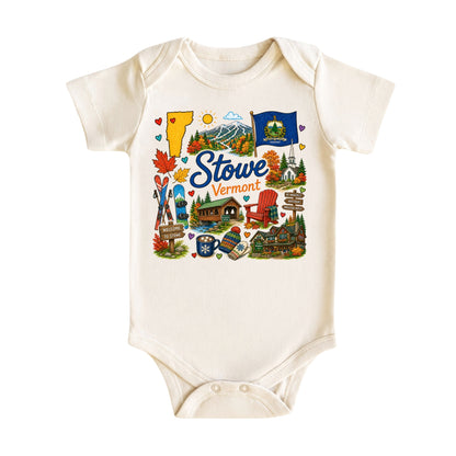 Stowe Vermont Baby Bodysuit for Boys Girls