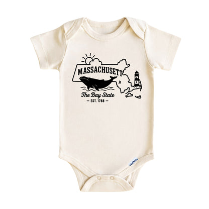 Massachusetts Baby Onesie ®, The Bay State Baby Bodysuit for Boys Girls
