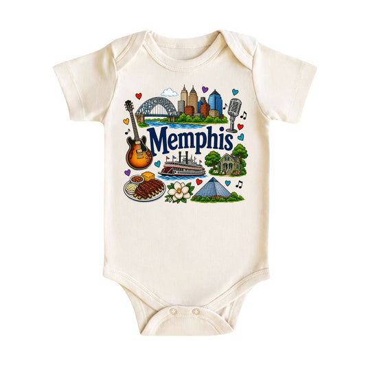 Memphis Baby Bodysuit for Boys Girls