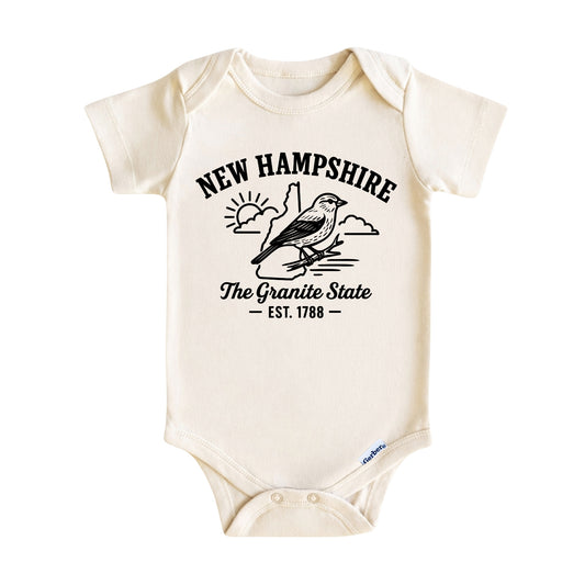 New Hampshire Baby Onesie ®, New Hampshire Baby Bodysuit for Boys Girls