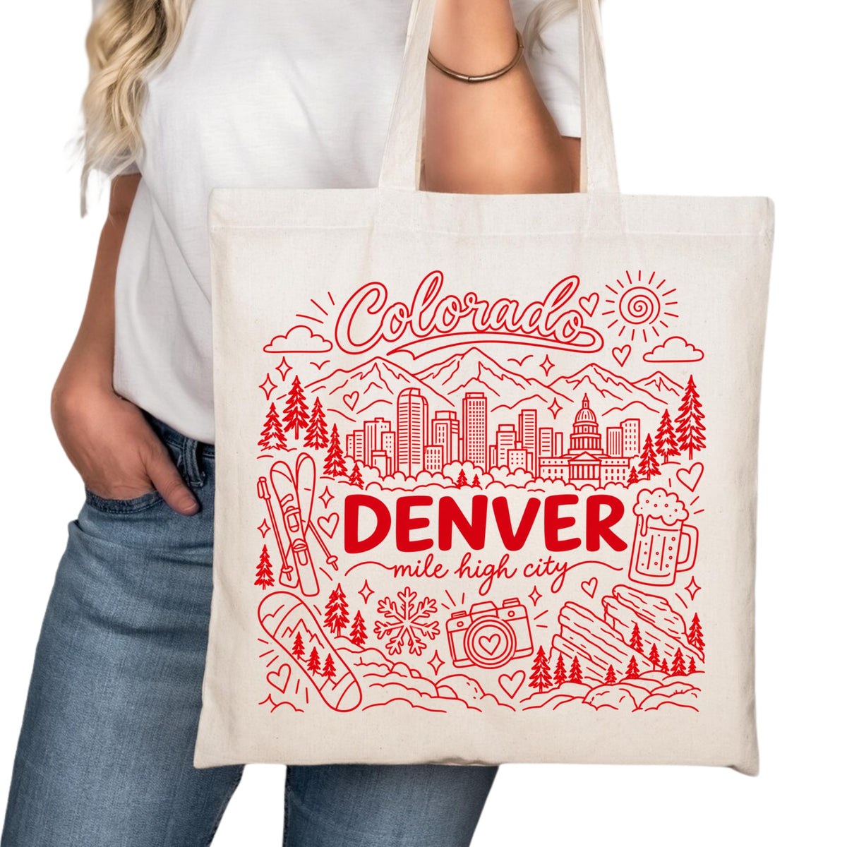 Denver Symbols Tote Bag
