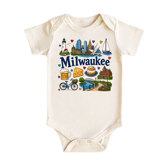 Milwaukee Baby Bodysuit for Boys Girls
