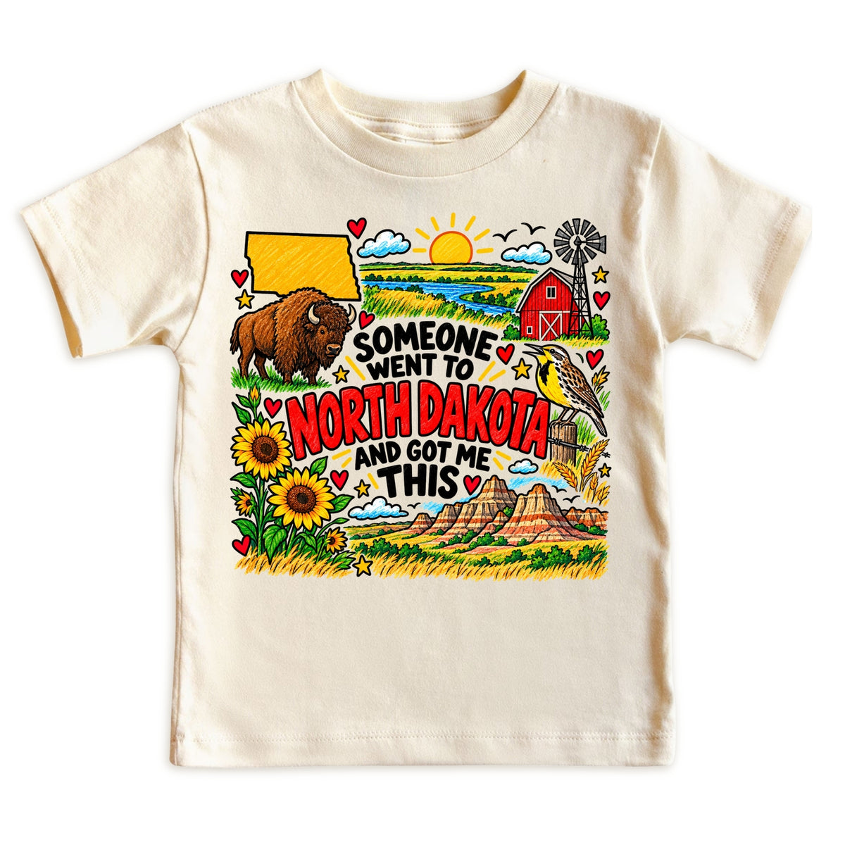 North Dakota Kids Souvenir Tee