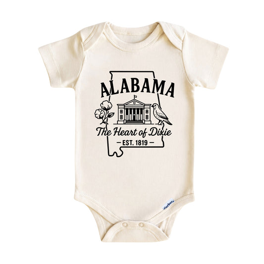 Alabama Baby Onesie ®, Alabama Baby Bodysuit for Boys Girls