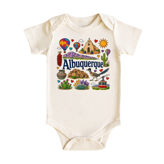 Albuquerque Baby Bodysuit for Boys Girls