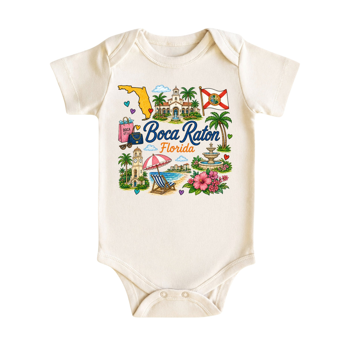 Boca Raton Florida Baby Bodysuit for Boys Girls