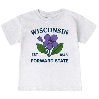 Wisconsin Wood Violet Floral Kids T-Shirt
