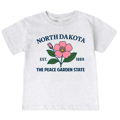 North Dakota Wild Prairie Rose Floral Kids T-Shirt