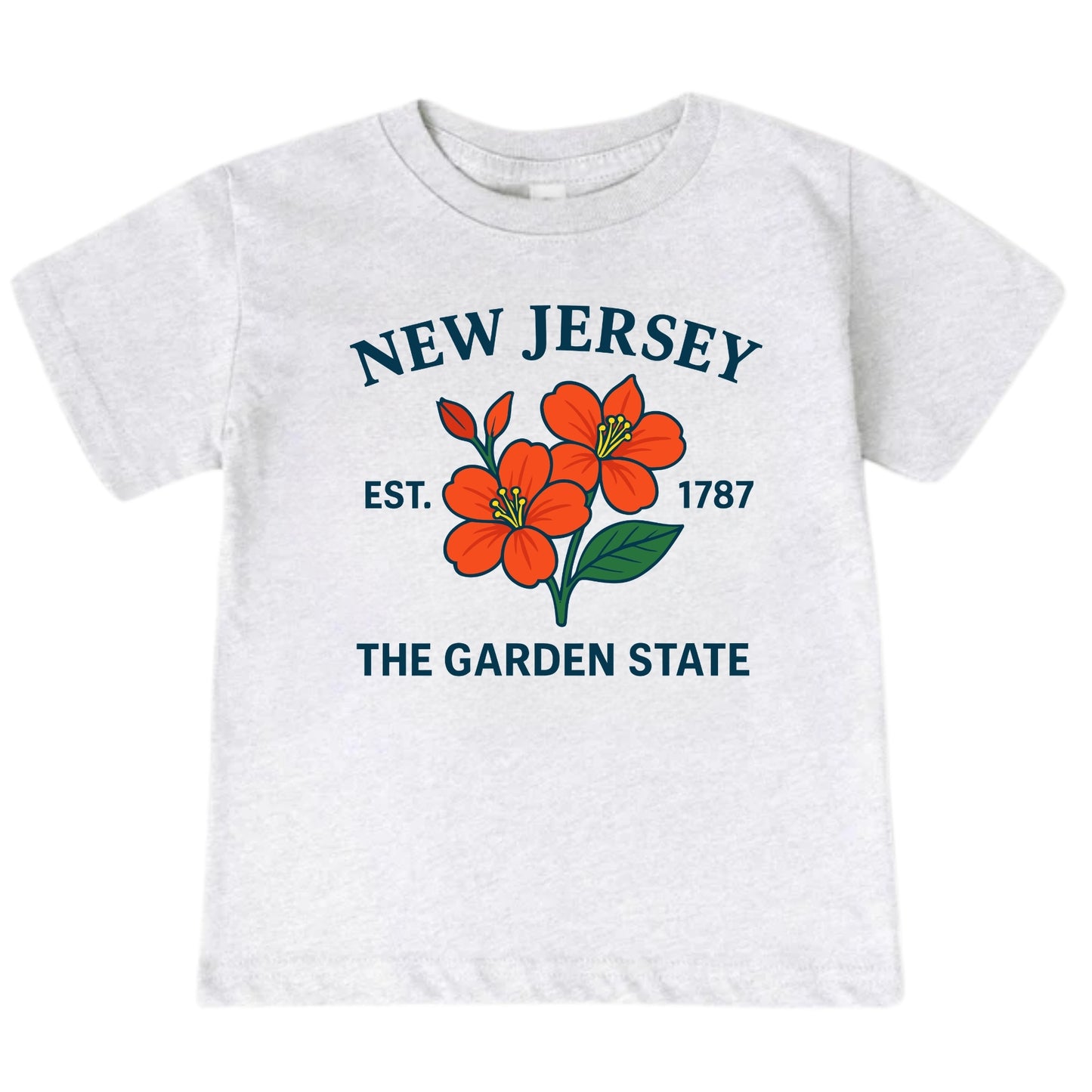 New Jersey Violet Floral Kids T-Shirt