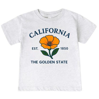 California Golden Poppy Flower Kids T-Shirt