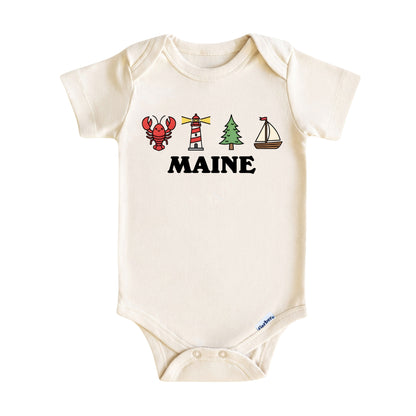 Maine Baby Onesie ®, Pine Tree State Baby Bodysuit for Boys Girls