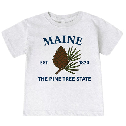 Maine White Pine Cone Kids T-Shirt