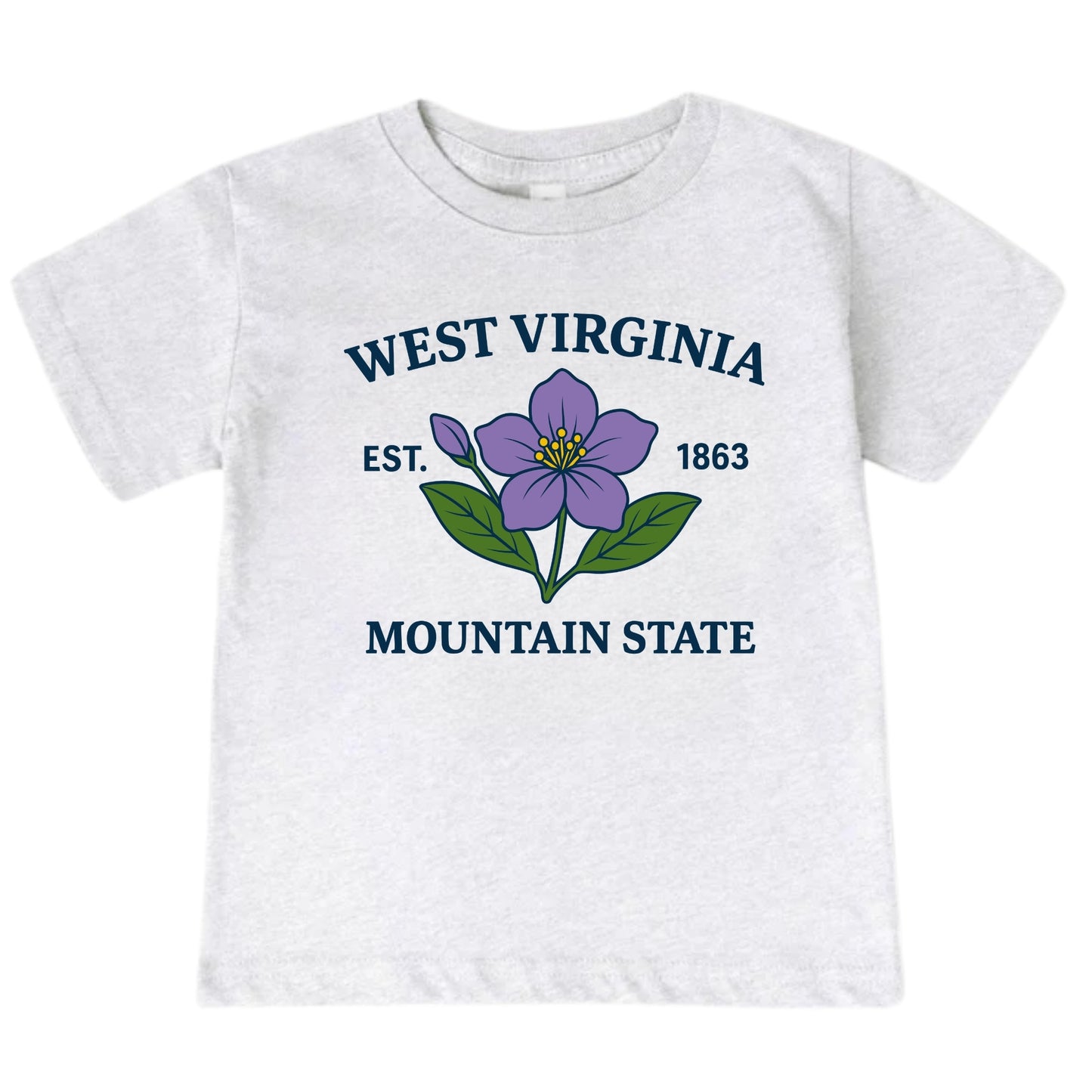 West Virginia Rhododendron Floral Kids T-Shirt