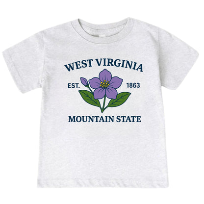 West Virginia Rhododendron Floral Kids T-Shirt