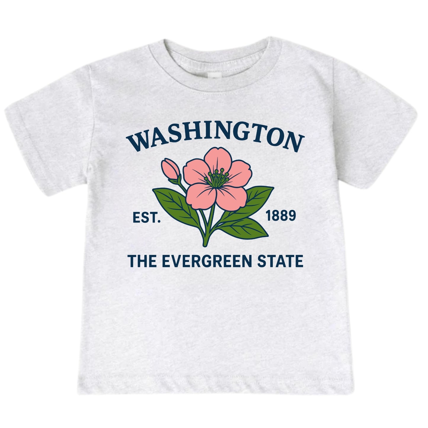 Washington Coast Rhododendron Floral Kids T-Shirt