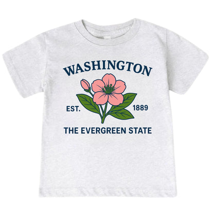 Washington Coast Rhododendron Floral Kids T-Shirt