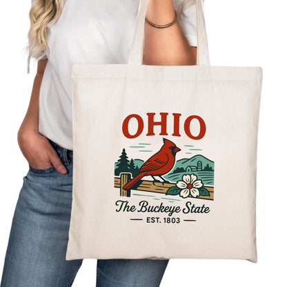 Ohio Tote Bag, Columbus Cleveland Cincinnati Travel Market Bag