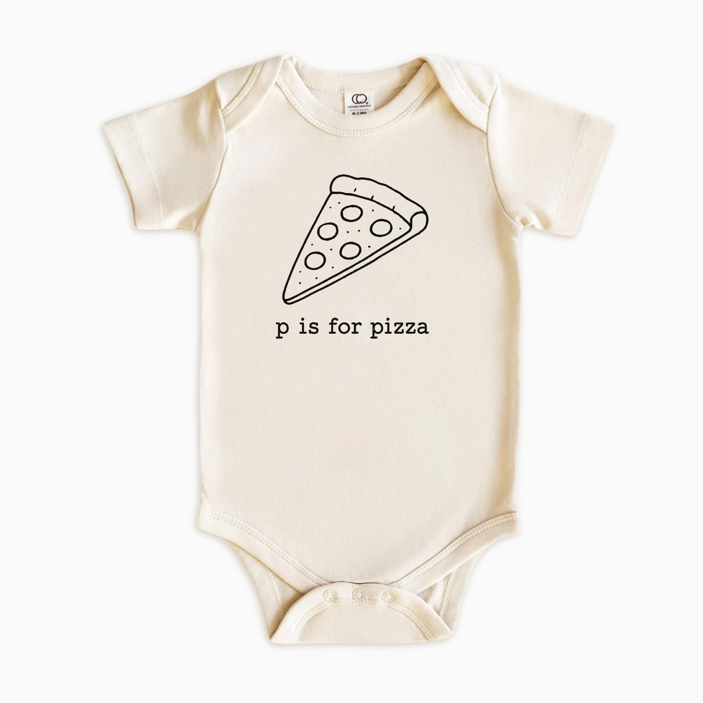 P Is for Pizza Kids Shirt | Minimal Pizza Graphic Tee for Babies & Toddlers