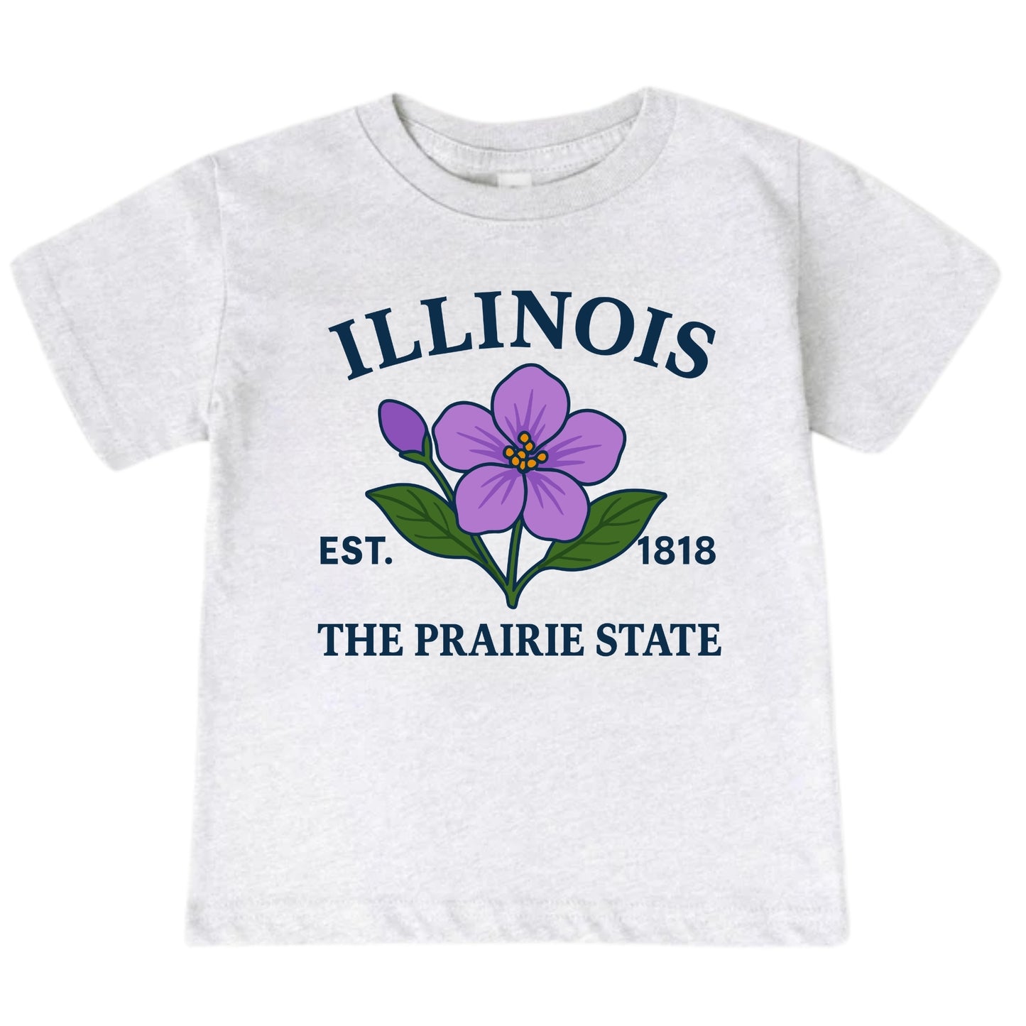 Illinois Purple Violet Floral Kids T-Shirt