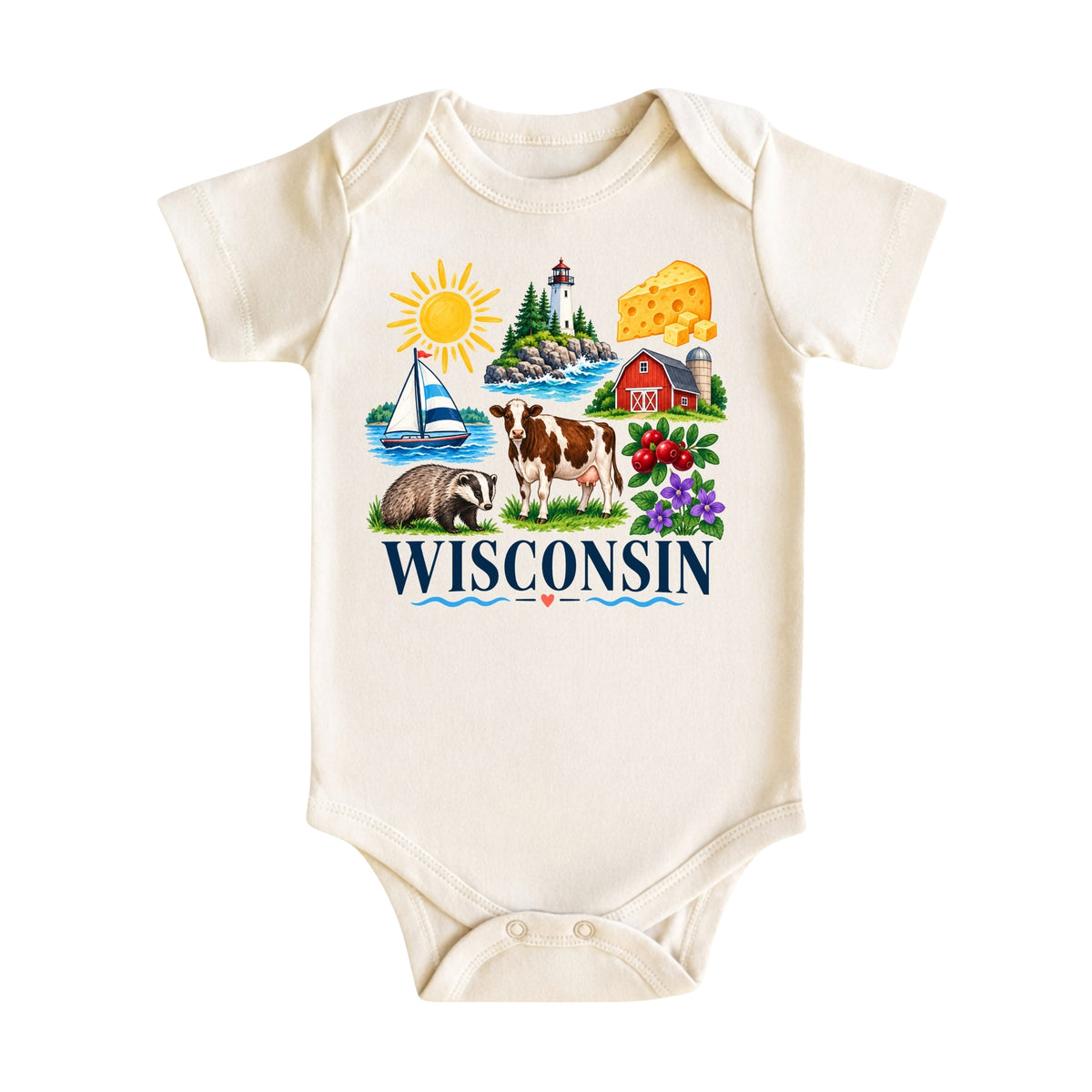 Wisconsin Kids T-Shirt for Boys Girls