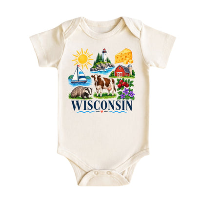 Wisconsin Kids T-Shirt for Boys Girls