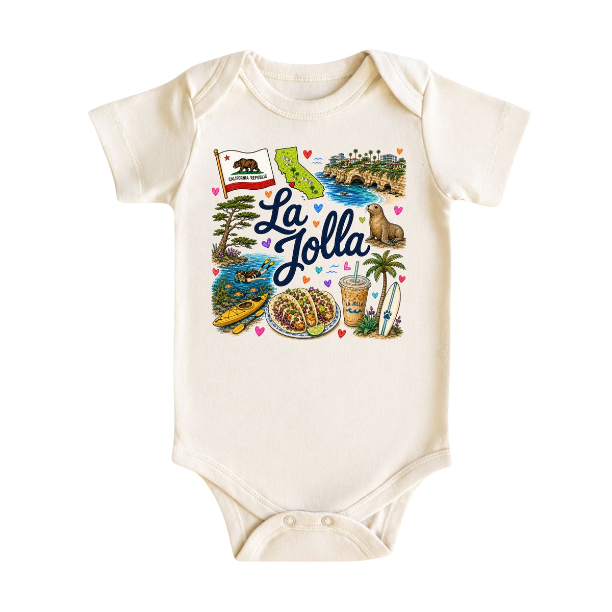 La Jolla California Baby Bodysuit for Boys Girls