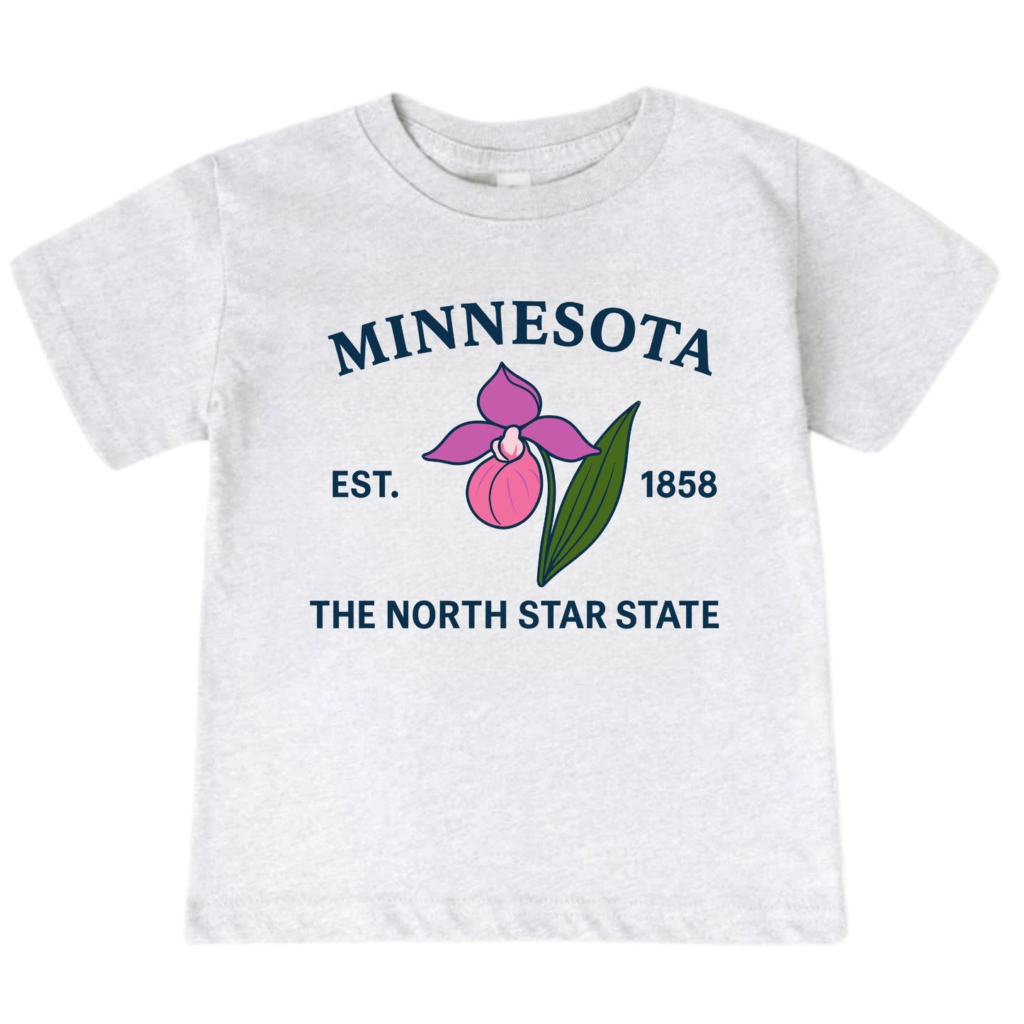 Minnesota Showy Lady's Slipper Floral Kids T-Shirt