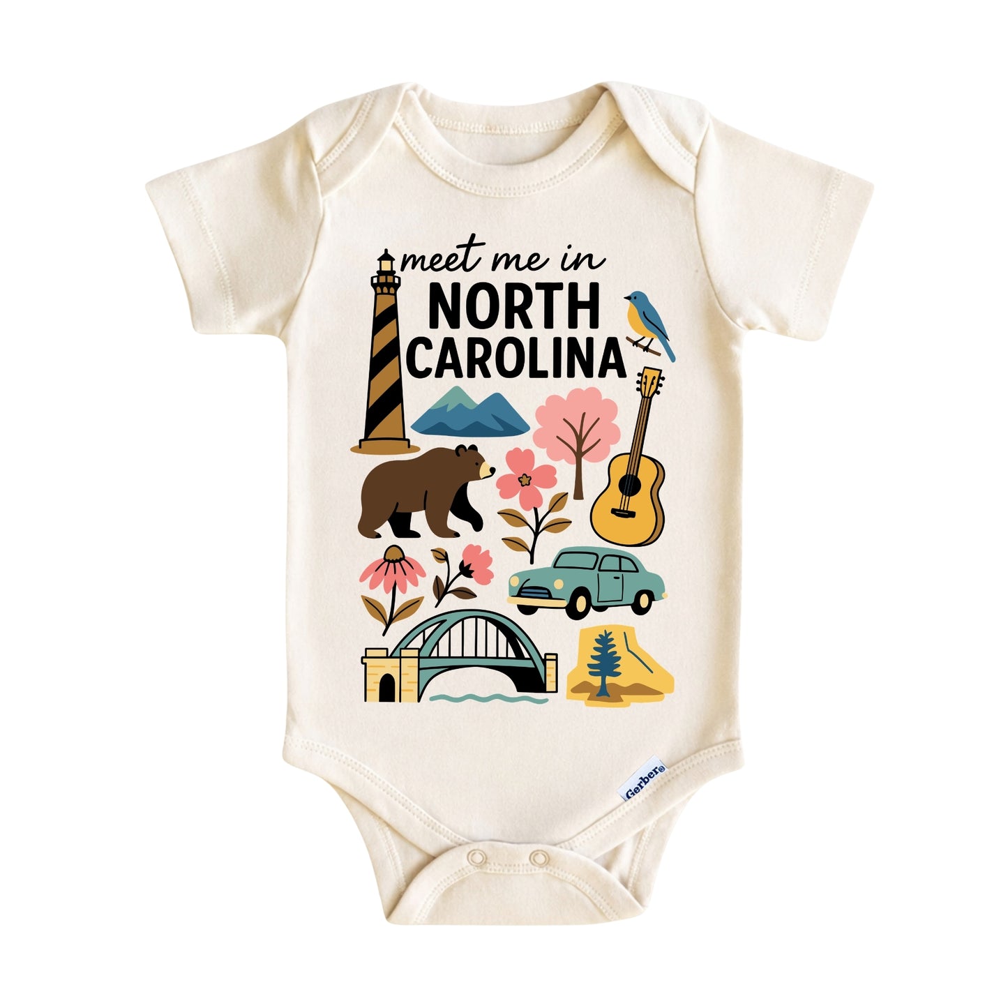 North Carolina Baby Onesie® - Kids Vacation T-Shirt