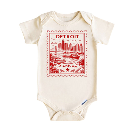 Detroit Michigan Baby Vintage Postage Stamp ONESIE®