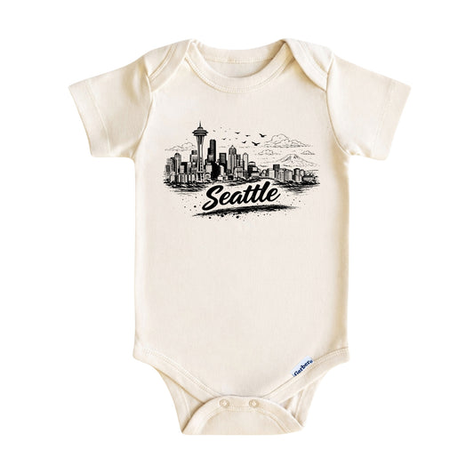 Seattle Vintage City Skyline Baby ONESIE®
