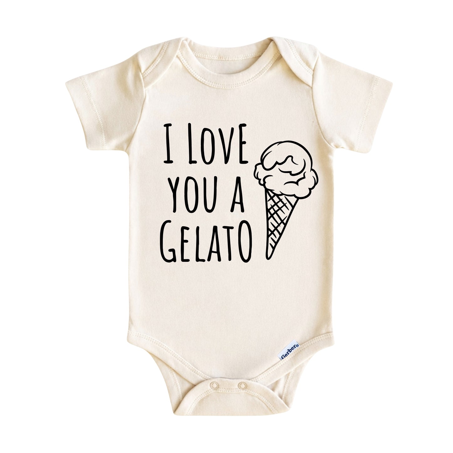 I Love You a Gelato Baby Onesie ® – Funny Ice Cream Baby Bodysuit for Boys and Girls