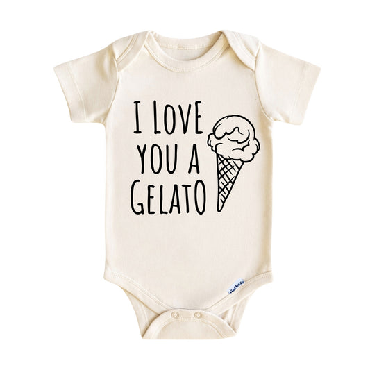 I Love You a Gelato Baby Onesie ® – Funny Ice Cream Baby Bodysuit for Boys and Girls