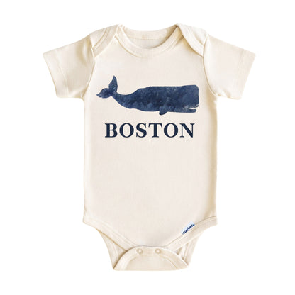 Boston Whale Baby Onesie ® – Massachusetts Baby Bodysuit for Boys and Girls