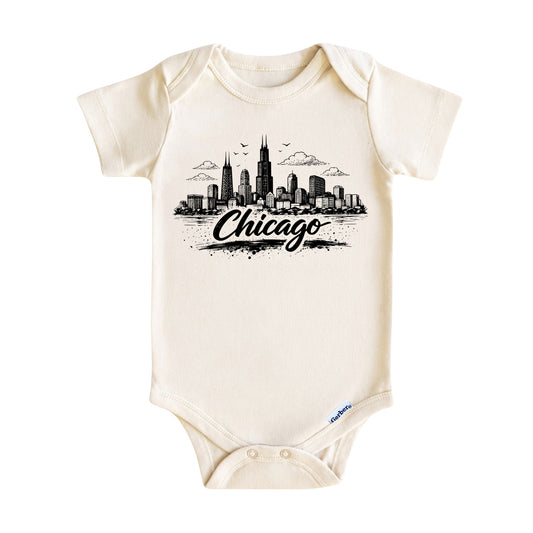 Chicago Vintage City Skyline Baby ONESIE®
