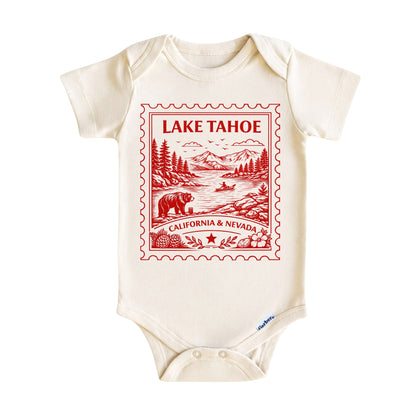 Lake Tahoe California & Nevada Kids Vintage Postage Stamp T-Shirt