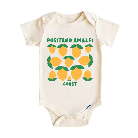 Positano Amalfi Coast Baby Onesie ® – Italy Lemon Baby Bodysuit for Boys and Girls